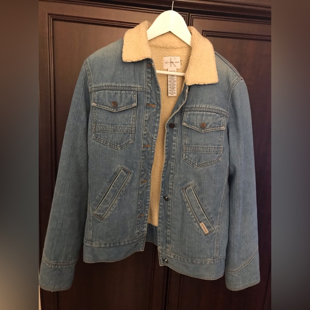 Calvin Klein Sherpa Lining Denim Jean Jacket